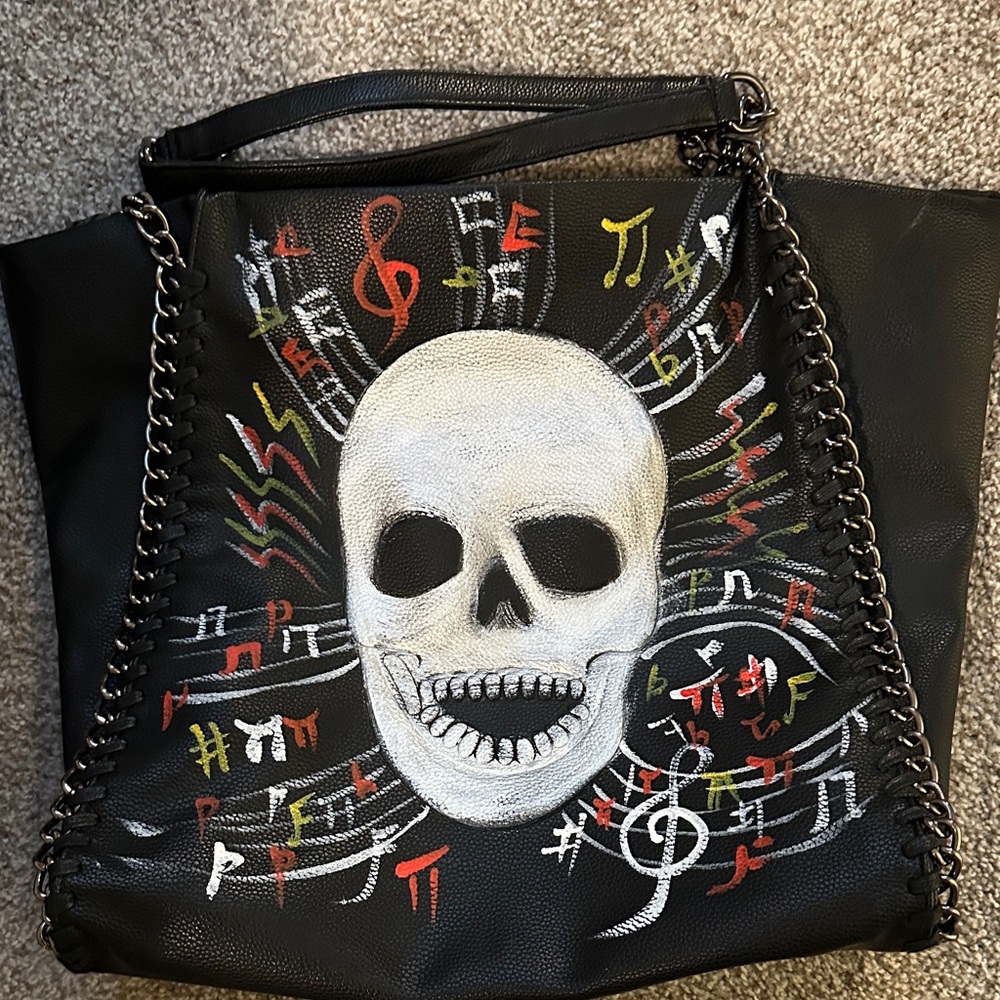 Black Skull Design Women Bag